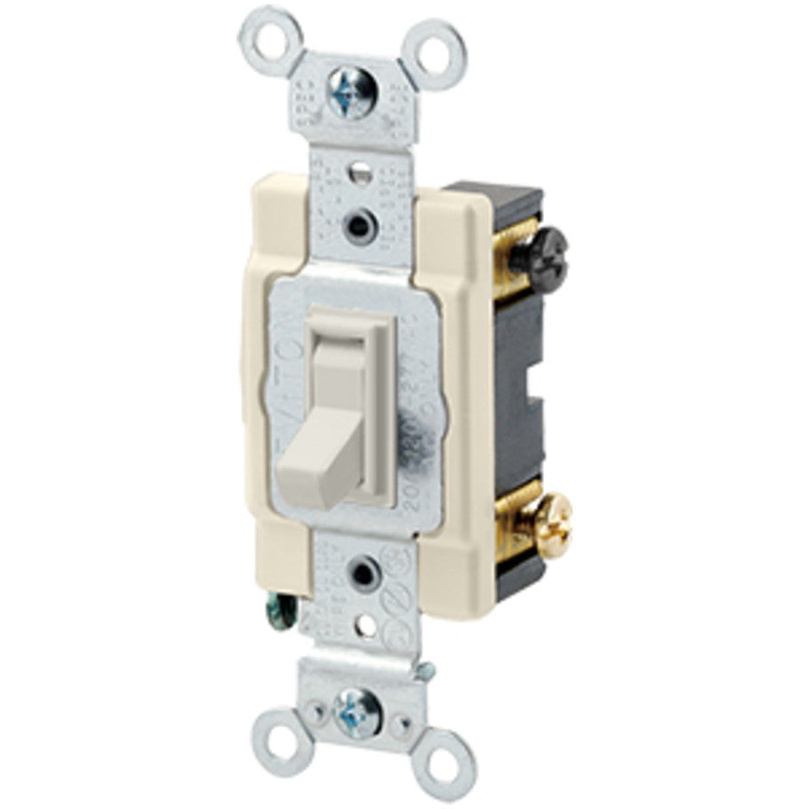 Commercial Framed Toggle Switch, 15A, 120/277V, 4-Way, Light Almond