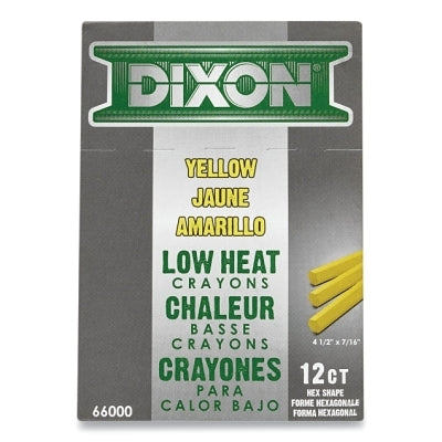 Low Temperature Metal Marking Crayon, 1/2 in x 4-1/2 in, Yellow