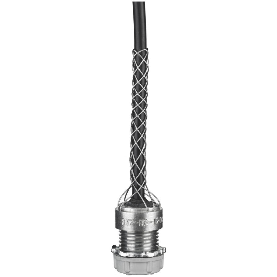 Kellems Insulated Aluminum Dust-Tight Connector With Galvanized Steel Strain Relief Grip, 1.700 to 2.000 in.