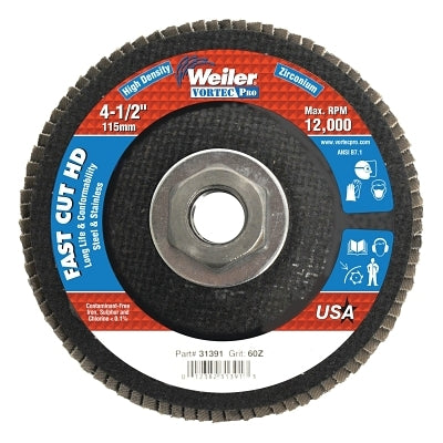 4-1/2" Vortec Pro High Density Abrasive Flap Disc, Flat