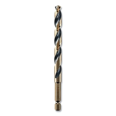 Black and Gold Impact Ready Drill Bit, 21/64 in dia, 135 Split Point Tip, 4-3/4 in OAL
