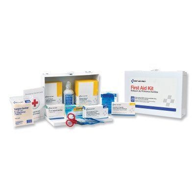 25 Person Industrial First Aid Kit, Weatherproof Steel Case, Wall Mount