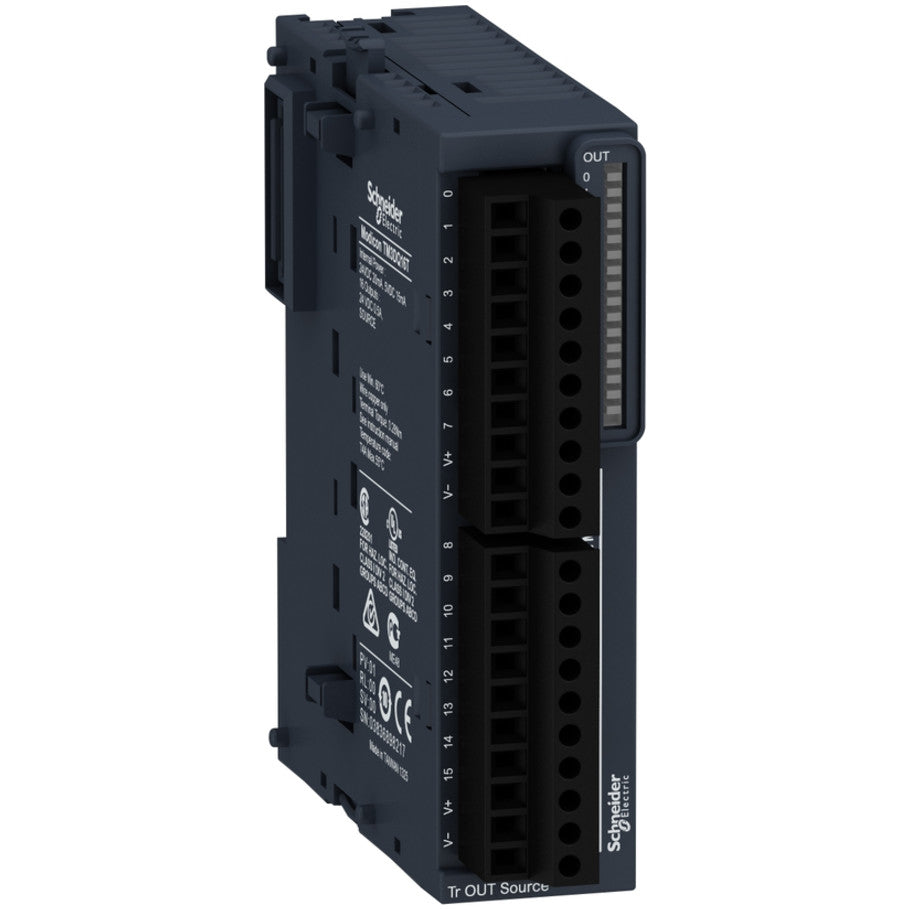 Modicon TM3D Series Programmable Logic Controller Module, 24V dc, Screw Terminal, 16-Outputs, 90 H x 27.4 W x 84.6 D mm