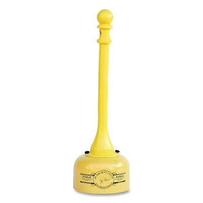 Butt Can, 2 gal, 11 in dia, 35 in H, Galvanized Steel, Poly Tube, Yellow
