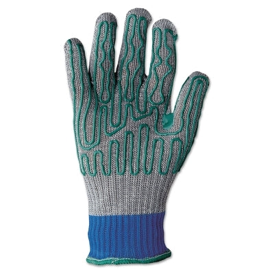 Whizard Silver Talon Glove with Grip Pattern, Large, Gray/Blue with Green Polyurethane Pattern, Left Hand Only