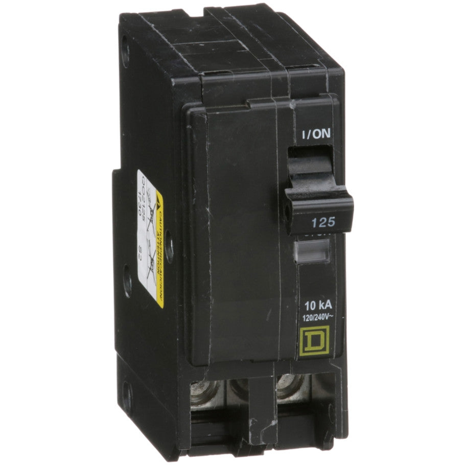 QO Miniature Circuit Breaker, Plug-In, 10kA, Common Trip, 120/240 Vac, 2-Pole, 125A