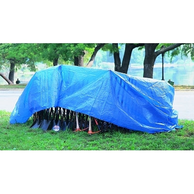 Multiple Use Tarp, 18 ft W x 24 ft L, Polyethylene, Blue