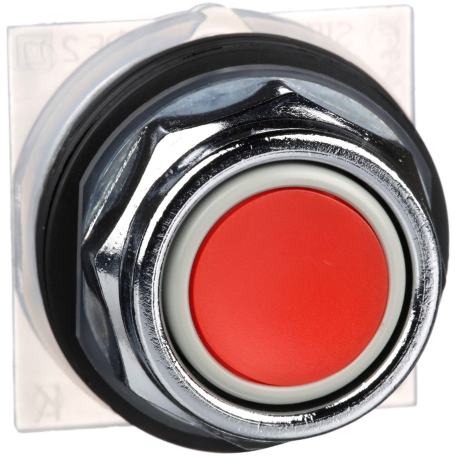 Non-Illuminated 30mm Pushbutton Operator, Momentary, No Contacts, Full Guard, Red