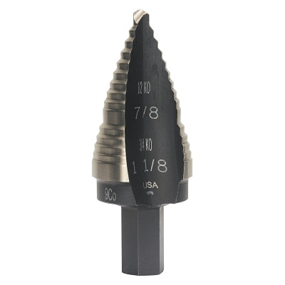 Cobalt Step Drills, 7/8 in-1 1/8 in, 2 Steps