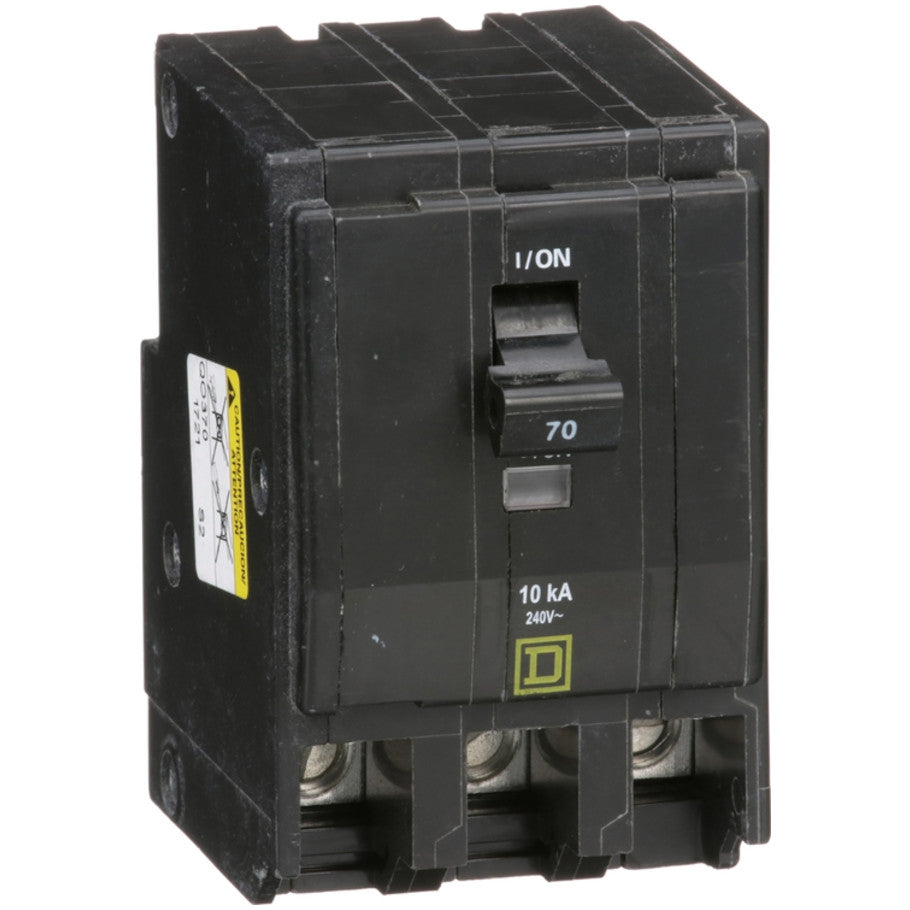 QO Miniature Circuit Breaker, Plug-In, 10kA, Common Trip, 240 Vac, 3-Pole, 70A