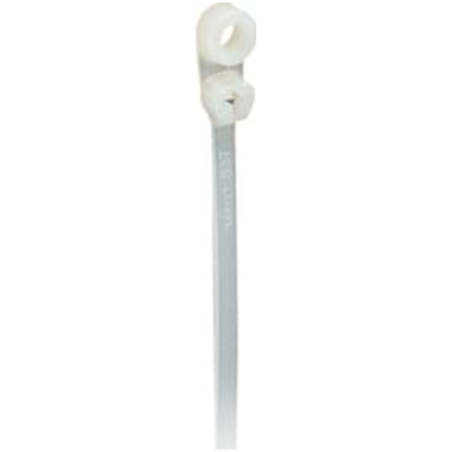 7.80 L x 0.18 in. W Natural Nylon Ty Rap Cable Ties With Stainless Steel Locking Device and No. 10 Mounting Hole