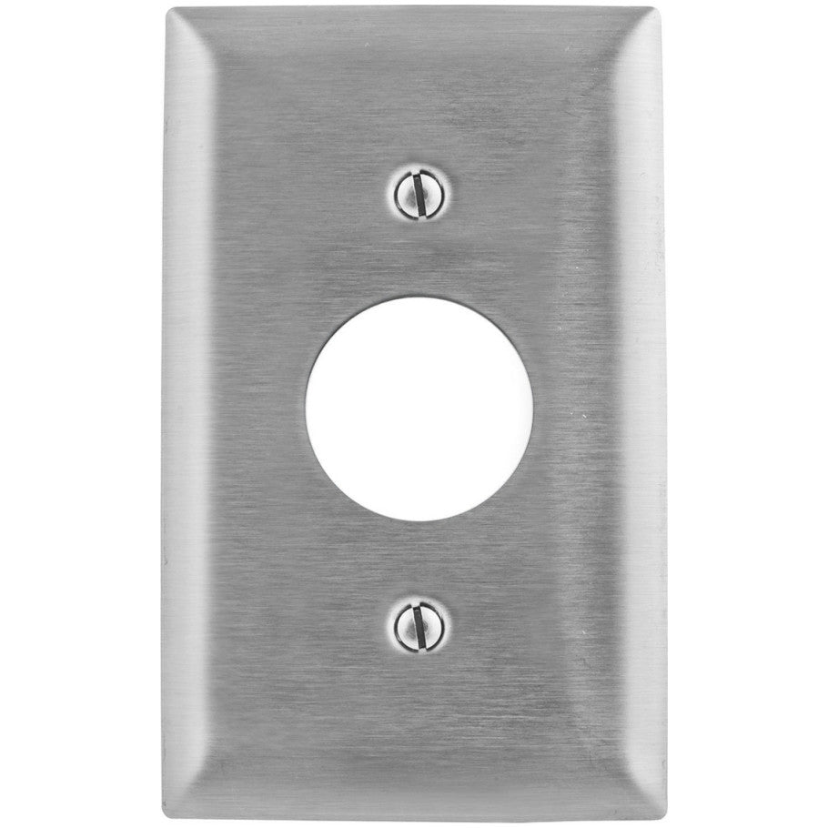 Wall Plates and Boxes, 1-Gang, (1) 1.40 in. Dia. Opening, Jumbo, Stainless Steel