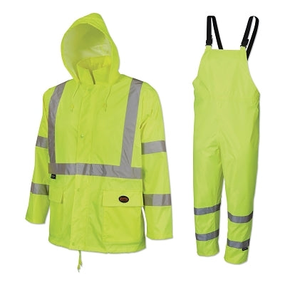 5618U/5619U 2-Piece HV 150D Oxford Poly/PVC Waterproof Suit, 2X-Large, Y/G