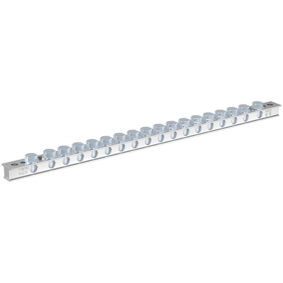 StructuredGround Universal Ground Bar, Silver, Copper, Tin-Plated, 11.64 in. L