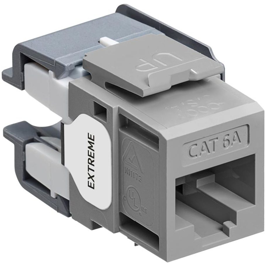 QuickPort eXtreme Cat 6A Channel-Rated Connector. Gray