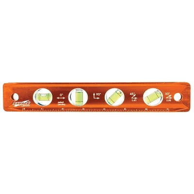 Savage & Lil Savage Magnetic Level, 9 in L, 4 Vials, Aluminum