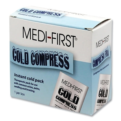 Instant Cold Pack, 6 in L, 4 in W, Plastic, White