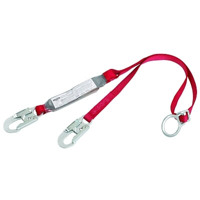 PRO Shock Absorbing Lanyard, 6 ft, Tie-Back, Self-Locking Connection, 1 Leg