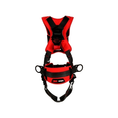 3M 1161205 Protecta Construction Style Positioning Harness, Comfort, D-Rings, Leg Buckles, SLR Adaptor, Med/Lg, Pass-Through Chest Conn