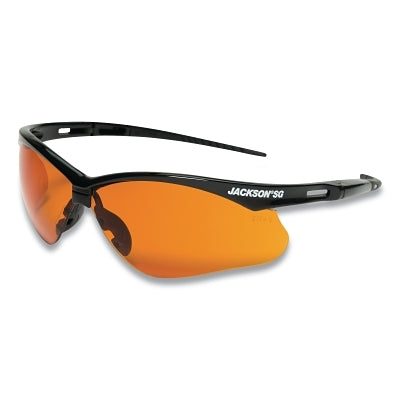 SG Series Safety Glasses, Blue Shield Poly Lens, Hardcoat Anti-Scratch, Black Poly Half-Frame