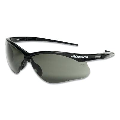 SG Series Safety Glasses, Smoke Mirror Poly Lens, Sta-Clear Anti-Fog, Black Poly Half-Frame