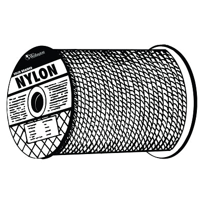 Solid Braid Ropes, 1/8 in x 1,000 ft, Nylon (Polyamide), White