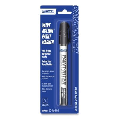 PAINT-RITER VALVE ACTION Paint Marker, Black, 1/8 in Tip, Medium