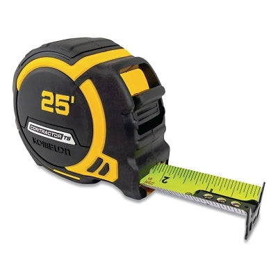 Contractor TS Wide-Blade Tape Measure, 1-1/4 in x 25 ft, Black/Yellow, Magnetic