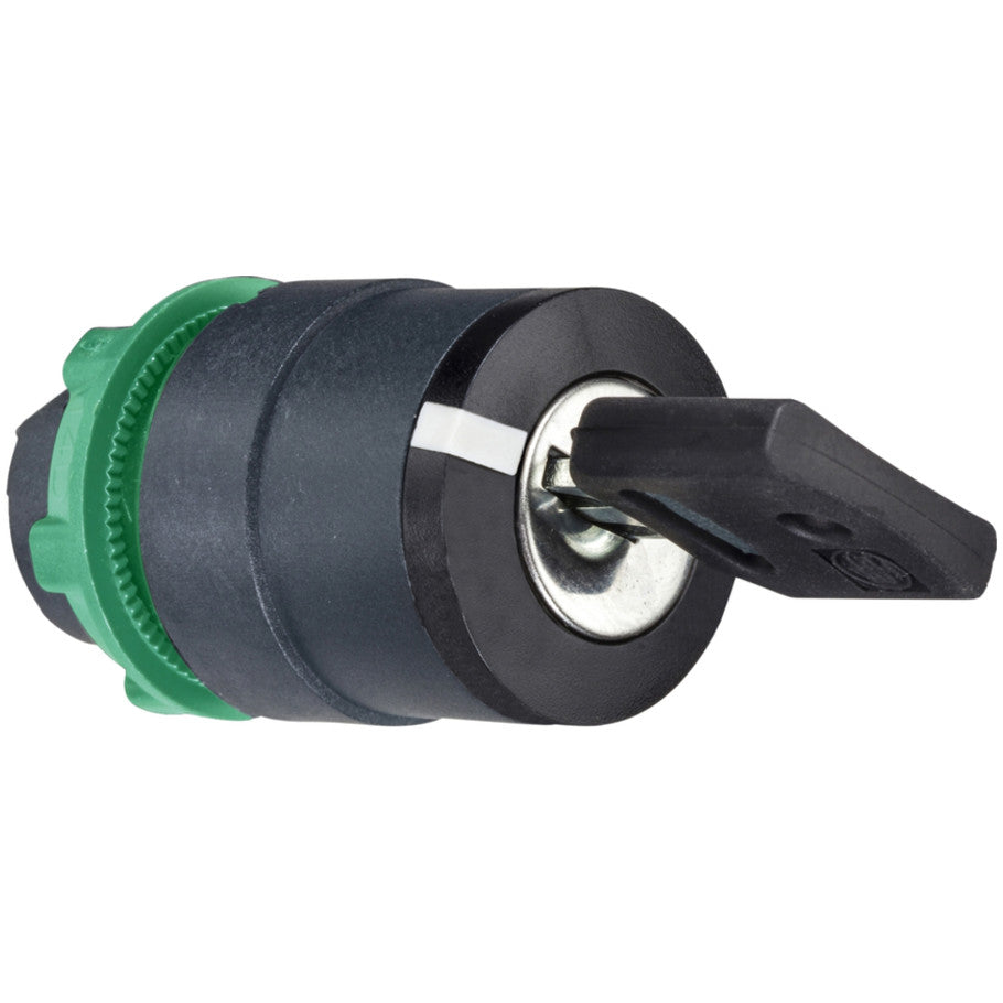 Harmony 22mm Selector Switch Head, Ronis 455 Key, Non-Illuminated, Black, 2-Position Maintained, Key Withdrawal-Any Position