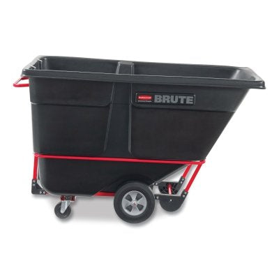 Rotomolded Tilt Truck, 1 yd Capacity Vol, 1250 lb Load Capacity, Black