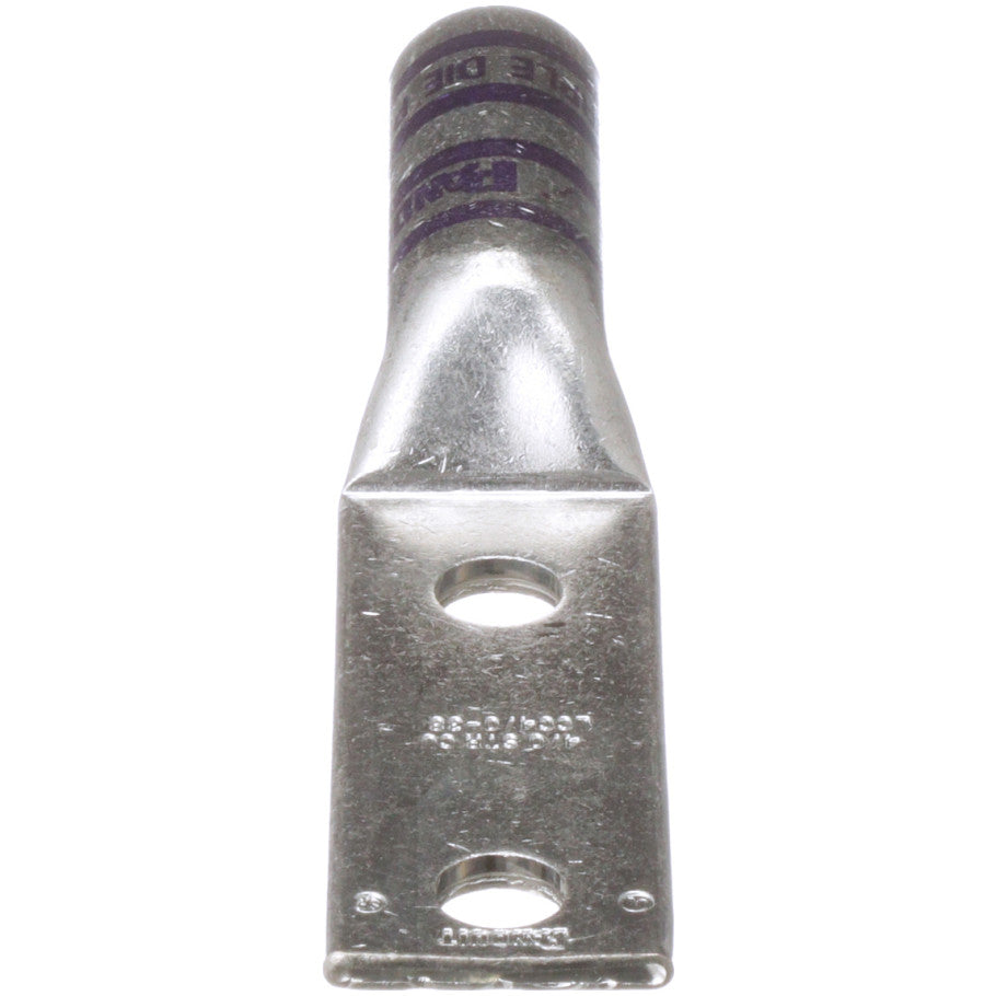 Long Barrel Lug, Purple, 2-Hole, 4/0 AWG, 4.74 in.