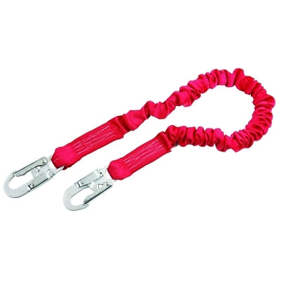 PRO Shock Absorbing Lanyard, 6 ft, Self-Locking Connection, Snap Hook, 1 Leg