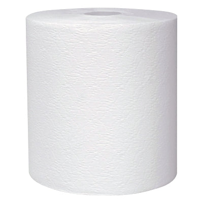 Kleenex Towel, White, Hard Roll, 8 in W x 600 ft L, 12 Rolls
