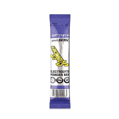 qwikSERV Electrolyte Powder Mix, 1.26 oz, Packet/Sticks, Yields 16.9 fl oz, Grape, 100 EA/CA