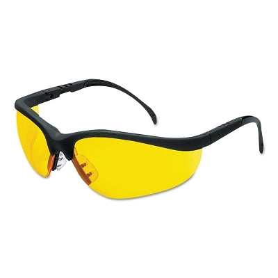 Klondike KD1 Series Protective Eyewear, Amber Polycarbonate Lens, Duramass Hard Coat, Black Nylon Frame