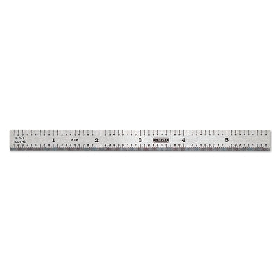 Industrial Steel Rule, 6 in L, Stainless Steel, SAE