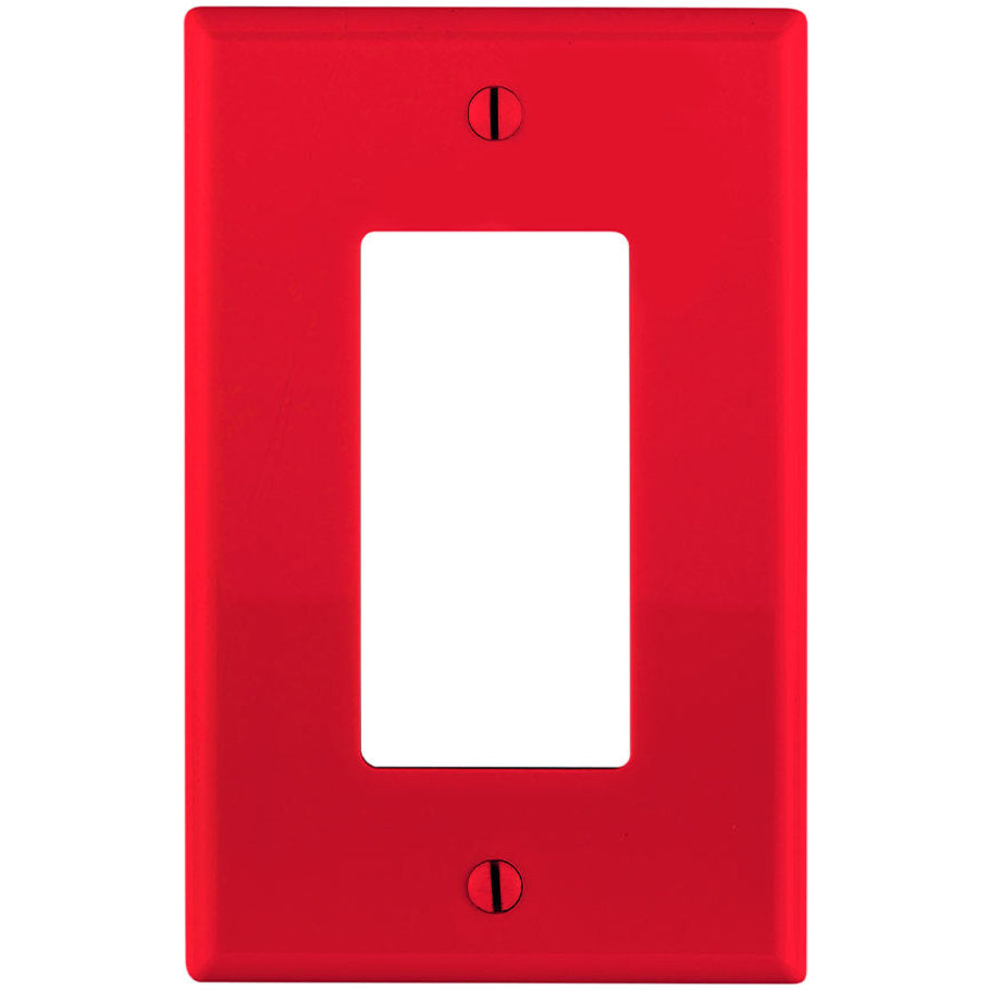 Wall Plate, Mid-Sized, Thermoplastic Nylon, 1 Gang, (1) Decora/GFCI Device, Red