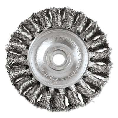 Standard Twist Knot Wire Wheel, 3 in dia x 3/8 in Wide, 0.014 in Stainless Steel Wire