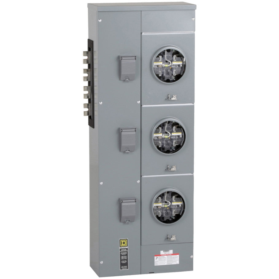 Meter Center, Ringless, 1200 (Bus) A, 225 (Line) A, 1 Phase (Out) Phase, 3 Phase (In) Phase, 3, 208Y/120 V