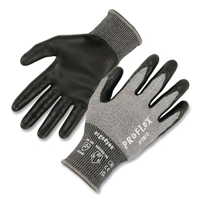 ProFlex Nitrile-Coated Cut-Resistant Gloves, 7072, 18 Gauge, A7 Cut Resistance, Small, Gray