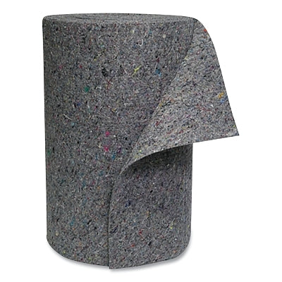 Recycled Fiber Rag Rug, 150 ft L x 36 in W, Universal, 50 gal Absorbtion, Gray