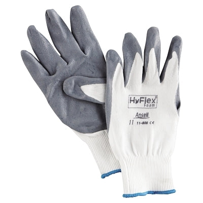 Foam Nitrile Coated Gloves, Size 11, Grey/White, 11-800