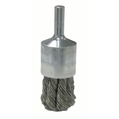Vortec Pro Stem Mtd Knot Wire End Brushes, Carbon, 3/4 in Dia, .02 Wire