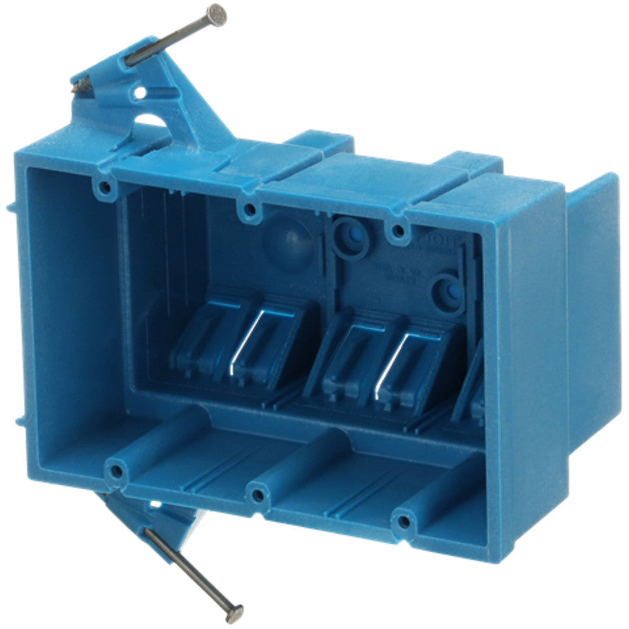 SuperBlue PVC Boxes, New Work, 3-Gang, Nails