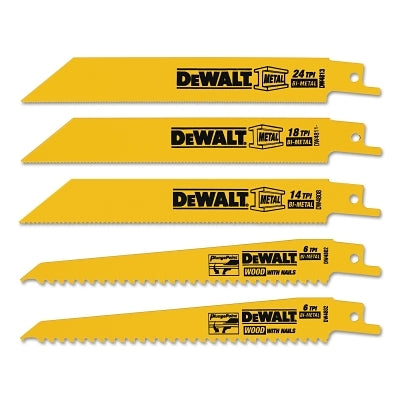 Reciprocating Blade Sets, Wood/Metal, 5 pc