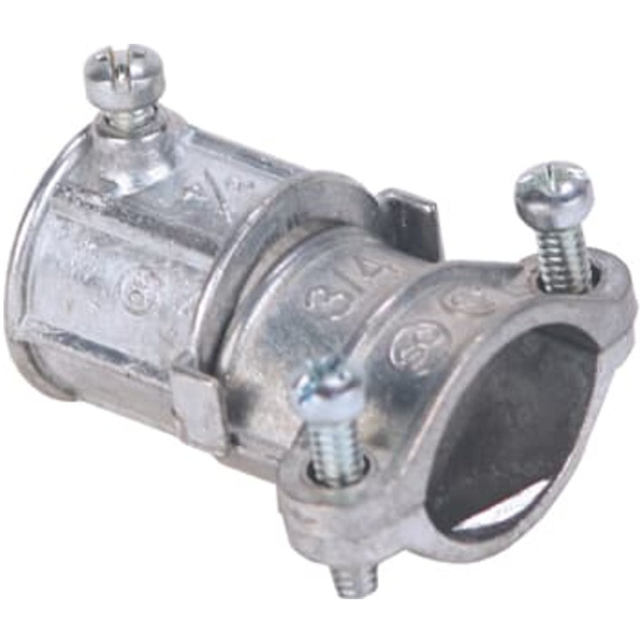 3/4 to 3/4 Inch Steel City Zinc Die Cast EMT Set-Screw to Clamp Style Flexible Metal Conduit Coupling