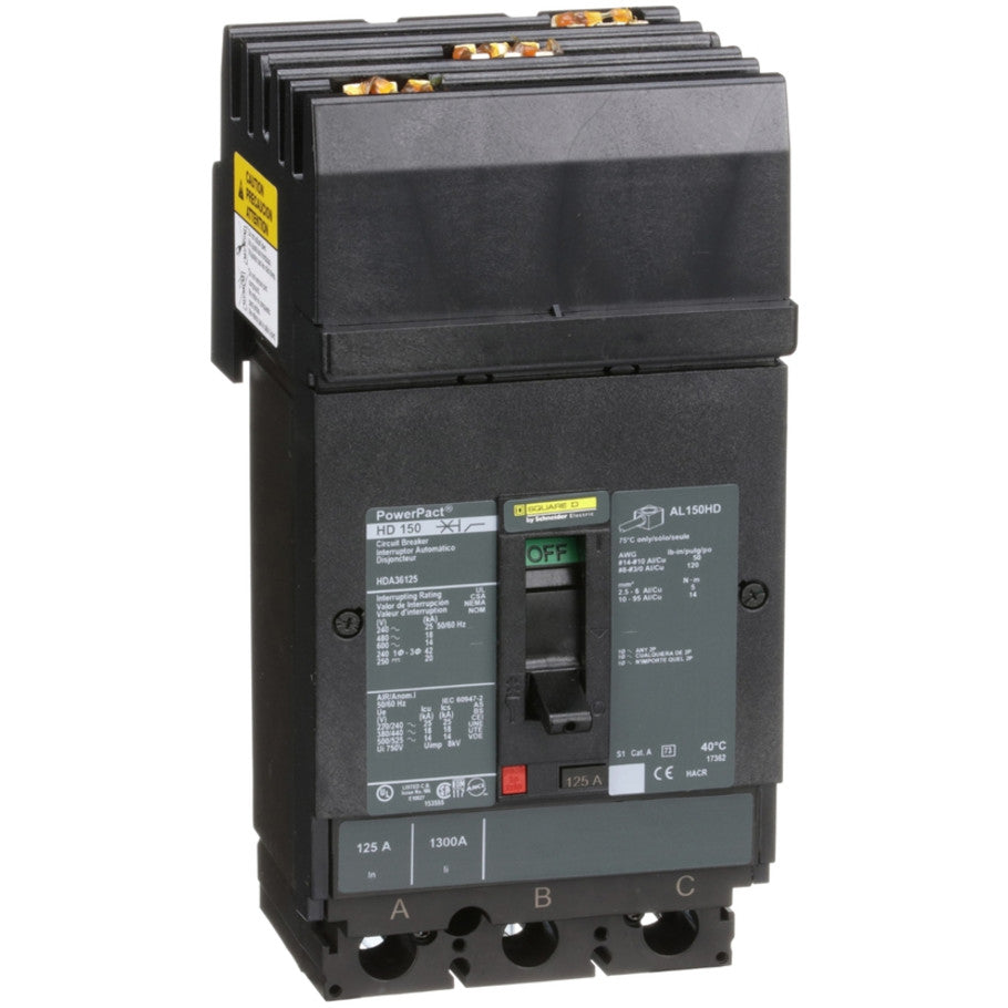 H-Frame Thermal Magnetic 125A 600V 3-Pole Circuit Breaker