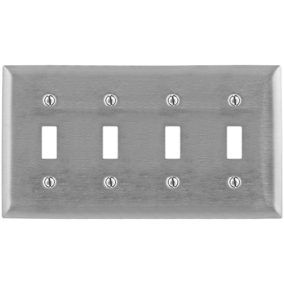 4 Gang Toggle Switch Type 302/304 Stainless Steel Wall Plate