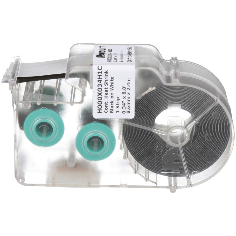 Military Grade Continuous Heat Shrink Label Cassette, White, .34 in. W x 8 ft. L.