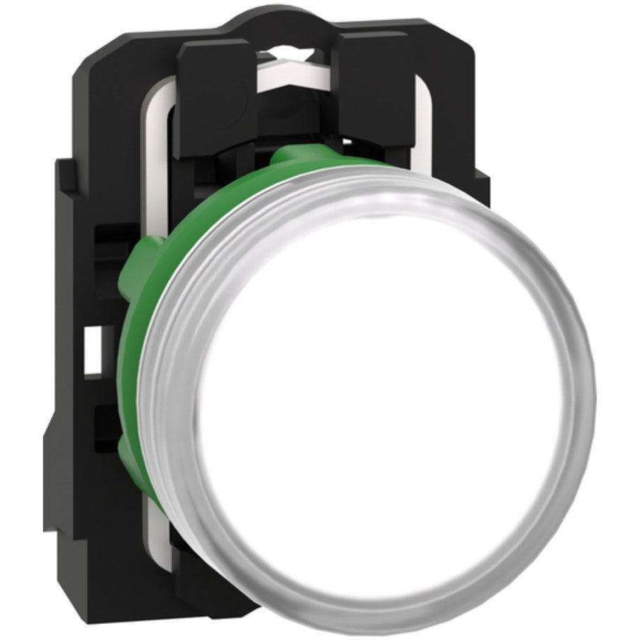 Harmony XB5 Pilot Light, Plain Lens, 22mm, 24 Vac/Vdc, White
